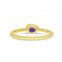 14K Yellow Gold Pear Amethyst Semi Precious Ring