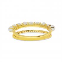 14K Yellow Gold Diamond and Pearl Band