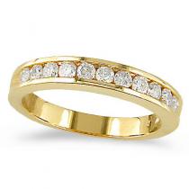 14K Yellow Gold 1 Ct Channel Diamond Gents Band