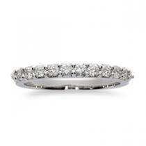 14K White Gold 10 Diamond 1.00 ct Prong Band