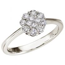 14K White Gold Diamond Clustaire Ring