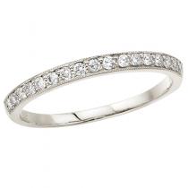 14K White Gold Prong Set Diamond Band Ring