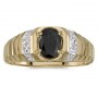 14k Yellow Gold Oval Onyx And Diamond Ring