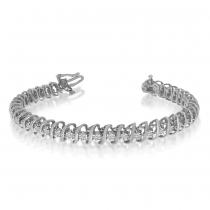 14K White Gold Diamond S Bracelet