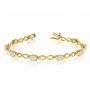 14K Yellow Gold Oval Opal and Diamond Bracelet