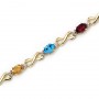 14K Yellow Gold Oval Multi and Diamond Bracelet