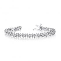 14K White Gold Diamond XO Bracelet