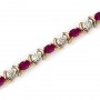 14K Yellow Gold Oval Ruby and Diamond Bracelet