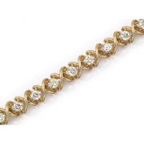 14K Yellow Gold Diamond XO Bracelet