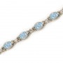 14K White Gold Oval Aquamarine and Diamond Bracelet