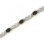 14K White Gold Oval Mystic Topaz Bracelet