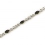 14K White Gold Oval Mystic Topaz and Diamond Bracelet