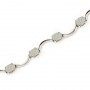 14K White Gold Oval Opal Bracelet