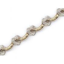 14K Yellow Gold Diamond Heart Bracelet