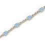 14K White Gold Oval Aquamarine Bracelet