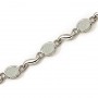 14K White Gold Oval Opal Bracelet