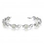 14K White Gold Oval Opal Bracelet