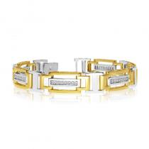 14K Yellow Gold Diamond Gents Bracelet