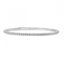 14K White Gold Flexible Diamond Bracelet