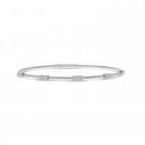 14K White Gold Flexible Diamond Bracelet