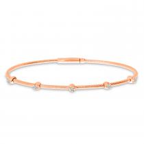 14K Rose Gold Diamond Flexible Bracelet