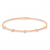 14K Rose Gold Diamond Flexible Bracelet