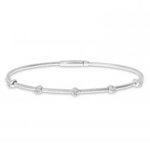 14K White Gold Diamond Flexible Bracelet