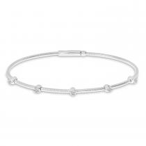 14K White Gold Diamond Flexible Bracelet