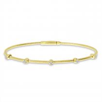 14K Yellow Gold Diamond Flexible Bracelet