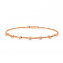 14K Rose Gold Diamond Flexible Bracelet