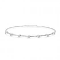 14K White Gold Diamond Flexible Bracelet