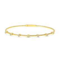 14K Yellow Gold Diamond Flexible Bracelet