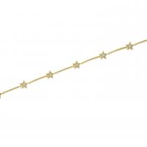 14K Yellow Gold Diamond Star Bracelet