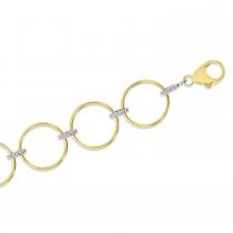 14K Yellow Gold Diamond Circle Bracelet