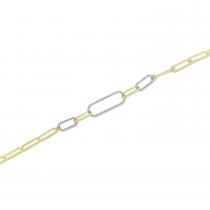 14K Yellow Gold Triple Paperclip Diamond Bracelet