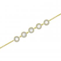 14K Yellow Gold Rose Cut Diamond Bolo Bracelet