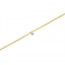 14K Yellow Gold Dashing Diamond Rolo Chain Permanent Bracelet