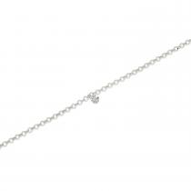 14K White Gold Dashing Diamond Rolo Chain Permanent Bracelet