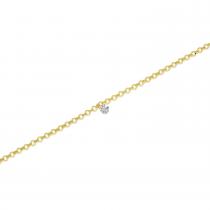 14K Yellow Gold Dashing Diamond Rolo Chain Permanent Bracelet