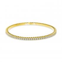 14K Yellow Gold Diamond Flexible Tennis Bracelet