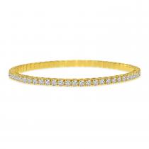 14K Yellow Gold 4.22 Ct Diamond Stretch Tennis Bracelet