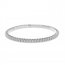 14K White Gold 4.22 Ct Diamond Stretch Tennis Bracelet