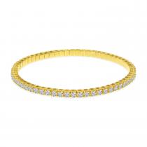 14K Yellow Gold 4.22 Ct Diamond Stretch Tennis Bracelet