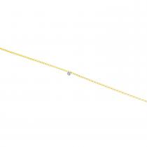 14K Yellow Gold Dashing Diamond Rolo Chain Permanent Bracelet