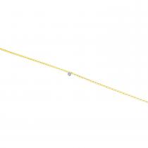 14K Yellow Gold Dashing Diamond Rolo Chain Permanent Bracelet