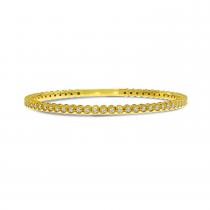 14K Yellow Gold Diamond Bezel Flexible Bracelet