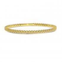 14K Yellow Gold Diamond Bezel Flexible Bracelet