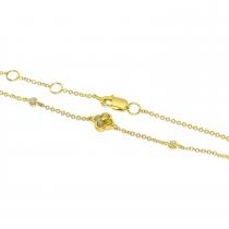 14K Yellow Gold Opal and Diamond Clover Chain Bracelet