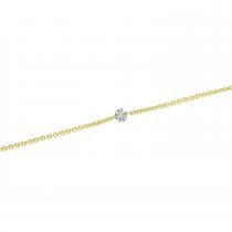 14K Yellow Gold Dashing Diamond Cable Chain Permanent Bracelet