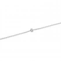 14K White Gold Dashing Diamond Cable Chain Permanent Bracelet